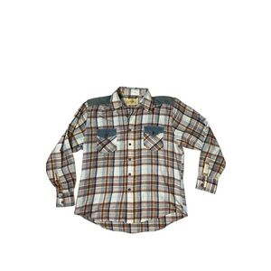 Vintage Gentry West Plaid Pearl Snap Western Shirt Cowboy Rodeo Shirt Size M